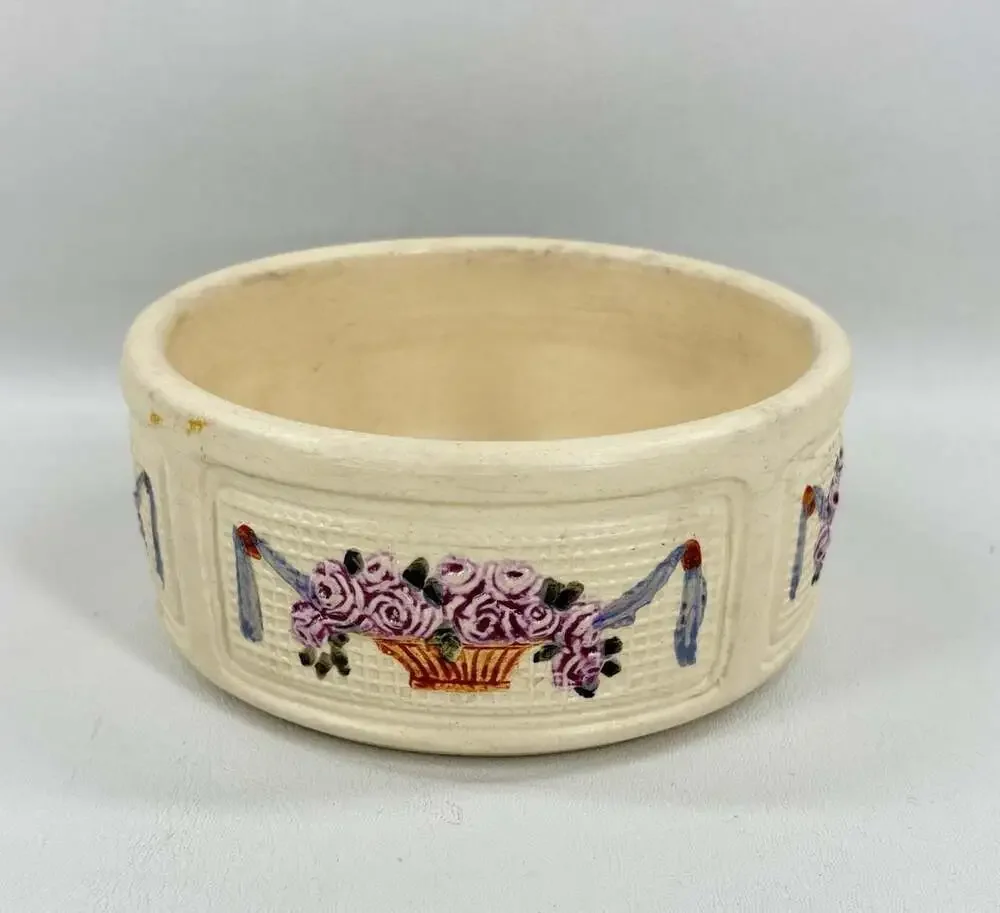 Weller Art Pottery DuPont Roma Pattern Embossed Floral Bowl